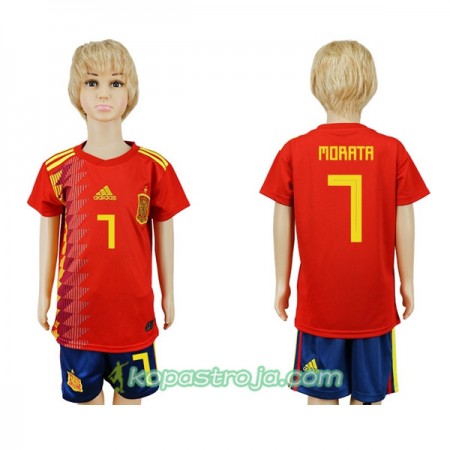 Billiga Fotbollströjor Spanien Morata 7 Barn WM 2018 Hemma tröja